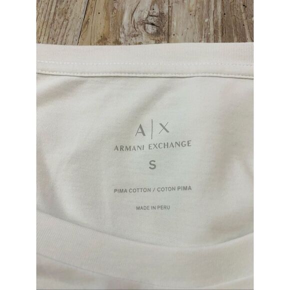 Armani Exchange Women’s White Long Sleeve T-shirt Sz S - Picture 3 of 5